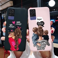 VIVO V21E V21 Soft Case Super Mom Baby Fashion Girls Matte Silicone Protective Cover Vivo V21e V21 5
