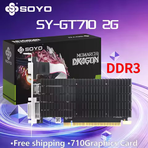 SOYO GT710 2G Gaming Graphics Card GDDR3 64Bit PCIE2.0x8 3493MHz Video LP Card Placa MINI PC Slim Ca