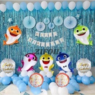 Happy Birthday Balloon Baby Shark Family Birthday Decoration Set