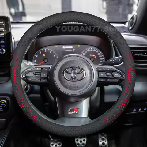 Leather Car Steering Wheel Cover For Toyota GR YARIS 2026 2007-2025 Covers For Covers Auto interior 