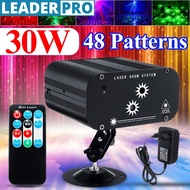 Mini 48 modes Sound Activated Party Light 30W Strobes Laser Light RGB LED Stage Light Christmas DJ C