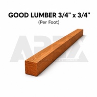 3/4" x 3/4" Kahoy (1ft) | Wood Stick for Projects / Crafts / Support