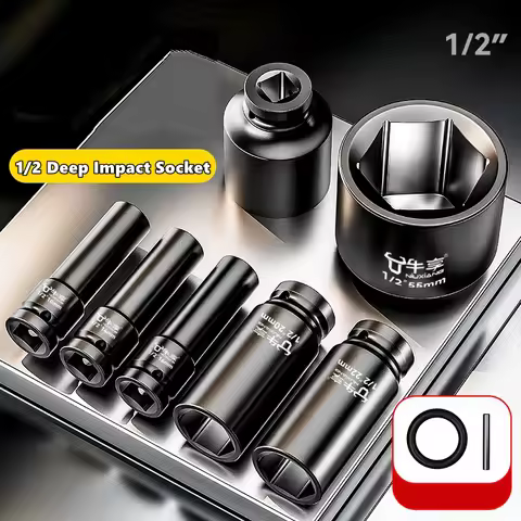 8-28mm Impact Wrench Socket Square Driver Head 1/2" Impact Socket Lengthed Adapter Wrench Head Hexag
