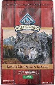 Blue Buffalo Wilderness Rocky Mountain Recipe High Protein Natural Adult Dry Dog Food, Red Meat with Grain 13 lb Bag