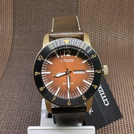 [TimeYourTime] Citizen Eco Drive AW0079-13X Standard Analog Brown Leather Men's Watch