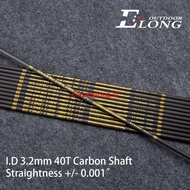 ELONG  ID3.2mm Carbon Shaft 40t  Straightness: +/- 0.001 Pure Carbon Sp500-1000 For Diy