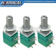 5pcs RV097NS 10K 50K single linked potentiometer B50K with a switch audio 8pin shaft 15mm amplifier 