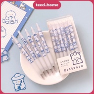 Set of 6 Black Gel Ink Pens TEECI Y008 Bear Ball Black Ink Ballpoint Pen