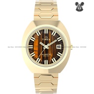 TIMEX TW2Y45200 Men's Watch Q Timex 1972 Time Machine Reissue Date Tonneau Quartz 39mm Gold Bracelet
