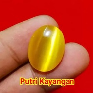 Batu Akik Mata Kucing Warna Kuning Yellow Cat Eye
