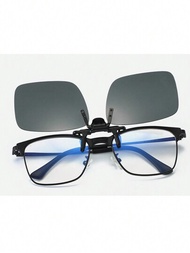 1入裝夾片式近視太陽眼鏡和偏光駕駛眼鏡,男女日夜視力均可使用