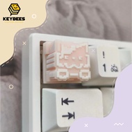 Artisan Keycap - Pixart Nyanko handmade resin mechanical keyboard button Cream color