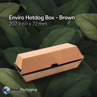 Ktg Hot Dog Box Enviro Eco-Friendly Chocolate Kraft Hot Dog Box