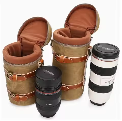 Waterproof Canvas Camo Camera Lens Bag Case Pouch Protect Cover Insert Fit Canon Nikon 18-135mm 24-1