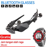 （Jam tangan olahraga gratis）Sport Stereo Wireless Bluetooth 4.1 Headset Telepon Mengemudi Kacamata /
