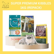 (1kg Repack) Super Premium Cat Dry Food Kibbles | Makanan Kucing Mix Kibbles RC