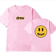 ใหม่แฟชั่นTshirt Drew House Smile Face Teesผู้ชายผู้หญิงDrew Classic Design T Shirtชายฤดูร้อนJustin Bieberเสื้อยืดผ้าฝ้ายTops