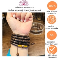 8mm Philippine agarwood bracelet (button style) wrapped in 5 times, elegant fashion style.