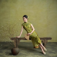 IBUY 2026 SS Green Cheongsam - Traditional Fashionable Women's Wear