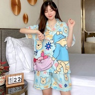 Winnie The Pooh Pajama Terno for Adult Women Sleepwear Set Pantulog