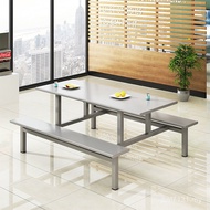 Conjoined School Student Canteen Fast Staff 6-Person Combination Dining Table Stainless Steel Dining