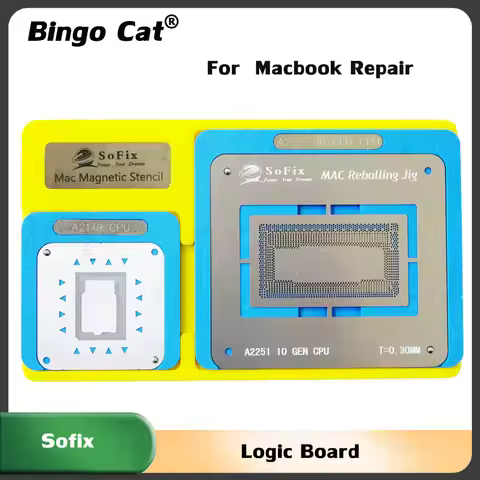 Sofix Logic Board BGA Magnetic Stencil For Macbook PMU SMC T1 T2 RAM Nand Wiif A1534 A1932 A2141 6 7