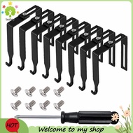 【lesley】1 Set Partition Hanger Set Metal Black Cubicle Hooks Door Mirror Hanger Cubicle Wall Hooks 8