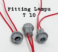 Soket T10 sein Fiting Lampu Sein Senja T10 T15 Socket LED Sen Tancap Mobil Motor 2 kabel vario beat