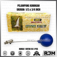 [3 pcs] AMICO Brass Ball Float 1/ 2 3/s 4" inch Water Tank Tank