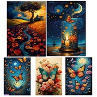 5D DIY diamond painting diamond embroidery, Van Gogh element butterfly starry sky beauty, acrylic cr