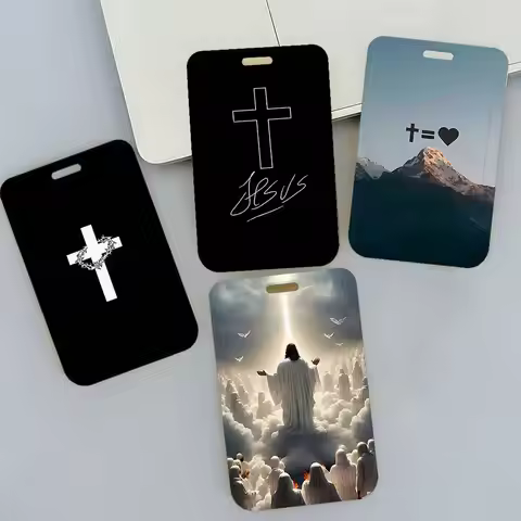 Bible Jesus Christian Cross Badge Holder Lanyards Keychain Women New Card Holders Neck Straps Studen