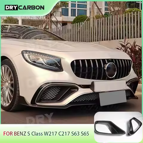 Carbon Fiber Front Bumper Air Vent Trims Car Style Body Kits Accessories for Benz S Class W217 C217 