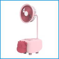 Cartoon Mini Fan Decorative Table Fan Small USB Fan Decorative Desk Fan USB Mini Fan Student Storage Box Pencil hjusg