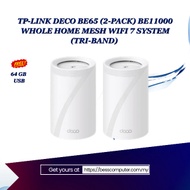 TP-LINK DECO BE65 (2-PACK) BE11000 WHOLE HOME MESH WIFI 7 SYSTEM (TRI-BAND)