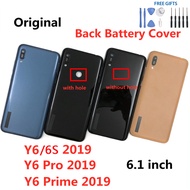 For Huawei Y6S 2019/Y6 2019/Y6 Prime 2019/Y6 Pro 2019 Back Cover Glass Rear Housing Battery Door Replacement with Camera Lens Adhesive Sticker