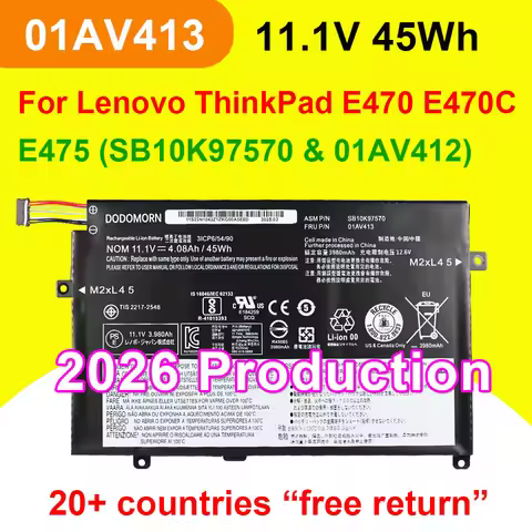 01AV413 For ThinkPad E470 E470C E475 Series Compatible with 01AV411 01AV412 SB10K97569 SB10K97570 11