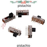 PISTACHIO 5pcs Toggle Switch, 10P 2P4T SS-24E01 Micro Slide Switch, Miniature Vertical 4 Position 5m