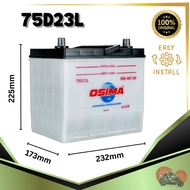 OSIMA 75D23L / D23 / D23L Wet Car Battery | Bateri Kereta | Proton Exora Preve Inspira & Nissan X-Tr