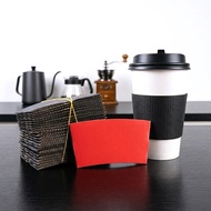 50pcs Black Paper Sleeves Coffee Paper Cup Sleeve *suit for 8oz/12oz/16oz Coffee Cup