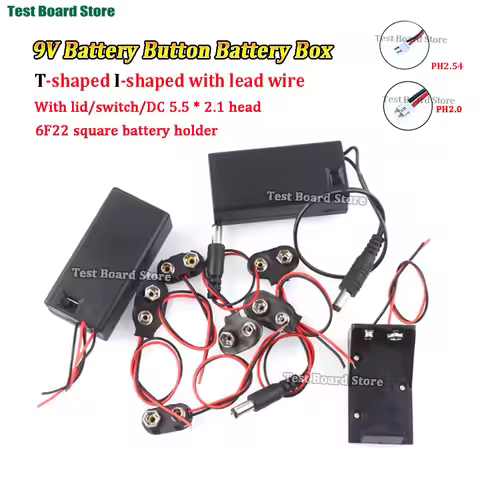 1PC 9V Battery Connector Power Clips DC Jack Male Female Alligator Snap Adapter Wire Holder Cable 9