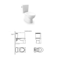 Toilet Two-Piece Water Closet w/ Seat Cover Kohler Patio