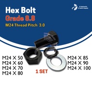Bolt Hex Screw 8.8 Full thread (24*50/ 24*60 24*70 24*100 24*80 24*85 24*90)