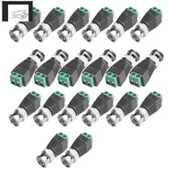 BNC Male Balun Connector 20Pcs Coaxial Cat5 to BNC Male Connector for CCTV Surveillance Video Camera