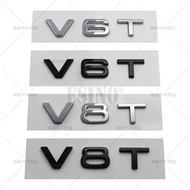 Car Decoration V6T V8T 3D ABS Chrome Emblem Sticker Accessories For Audi A6 A7 A8 S4 S5 S6 S7 S8 RS4