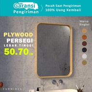 SquareCermin 50x70 cm | PLYWOOD Frame with Wood Motif