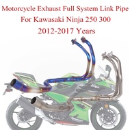 Motorcycle Exhaust Full System Link Pipe For Kawasaki Ninja 250 300 2012-2017 Years Moto Escape Stainless Steel Modified