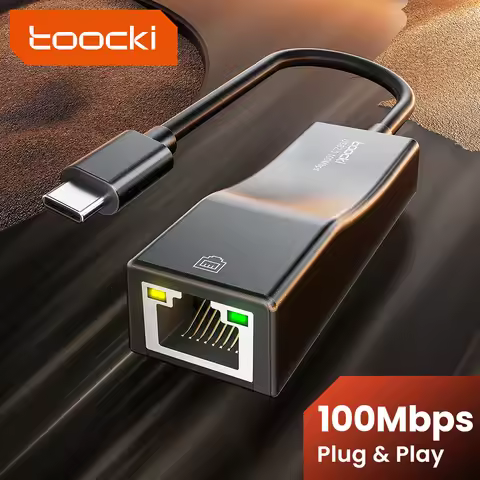 Toocki USB A to RJ45 Lan Network Card 100Mbps Driver Free LED Indicator Type C Wired Ethernet Adapte