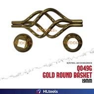 STAINLESS STEEL Q049 G GOLD ROUND BASKET 19MM