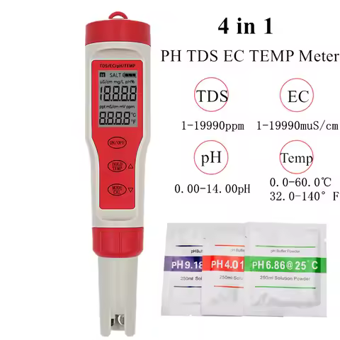 Waterproof PH Pen Meter Protable Digital PH Tester for Aquarium Pool Water Wine Urine Laboratory Aut