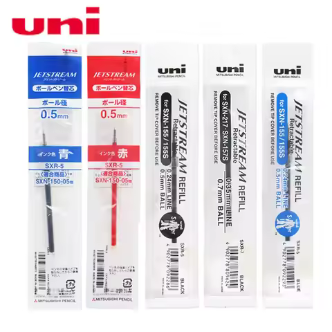 6 Pcs/Lot Uni Jetstream Ballpoint SXR-5 0.5 mm Tip Refill for SXN-155 Retractable Ballpoint Pen